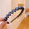 Hair Tidying Headband for Women, Face Washing Headband with Teeth, Non-slip, High Top Head, Temperament Pressure Hair Water Drill Headband