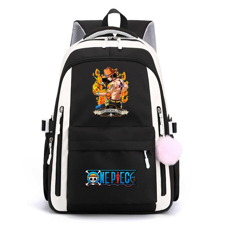 One Piece Anime Super Novice Luffy Printed Canvas School Backpack Teens High Capacity Travel Bag