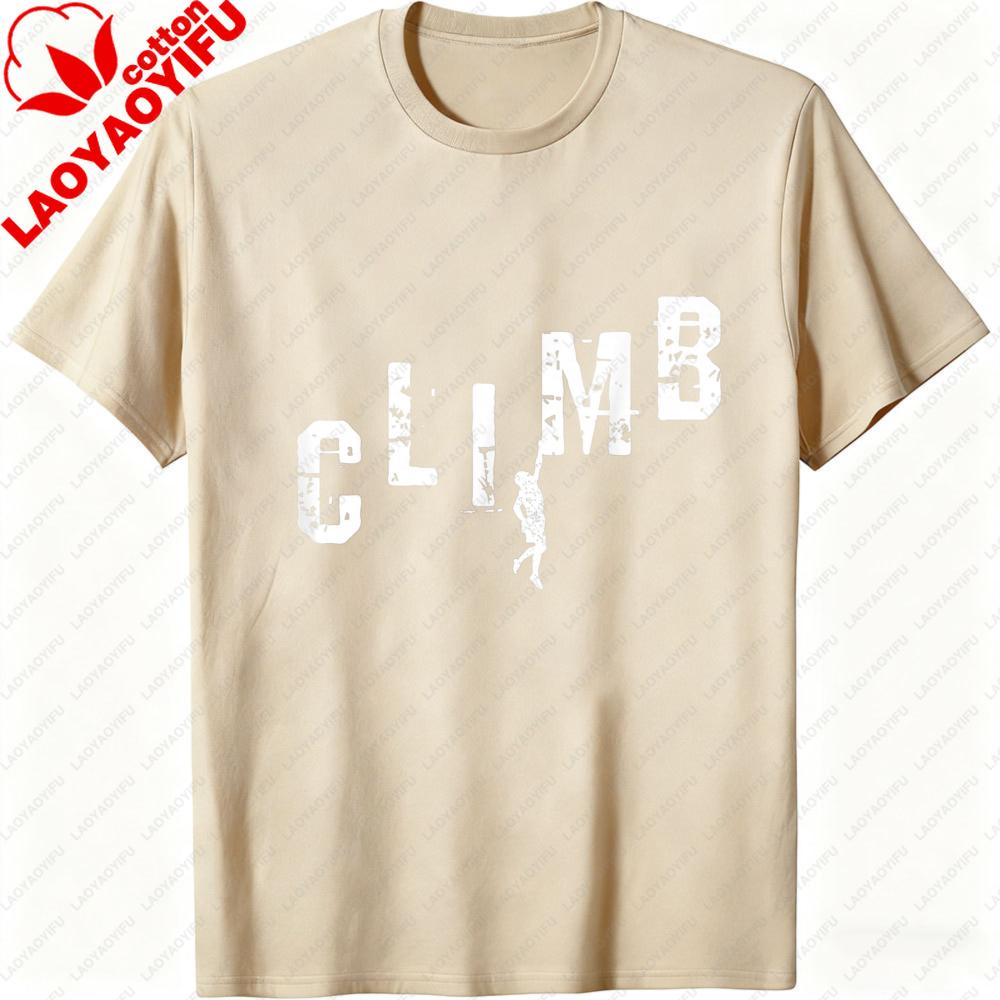 Climb Rock Climbing Mountain Adventure Outdoor Sport Men T Shirt Cotton Short Sleeve Tees Casual Fashion Summer Tops