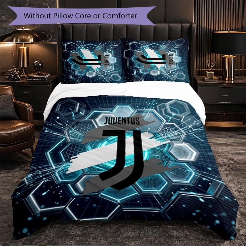 Set Lenzuola Juventus FC Modello 3 Pezzi Morbida Copripiumino in Microfibra con Federe per Camera da Letto