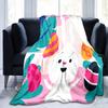 Easter Eggs Flannel Throw Blanket Colourful Eggs Pattern Easter Gifts Blanket King Queen Size for Bed Sofa Couch Lightweight