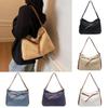 Style Solid Color Canvas Bag Women Stitching Details Soft Structure Travel Bags