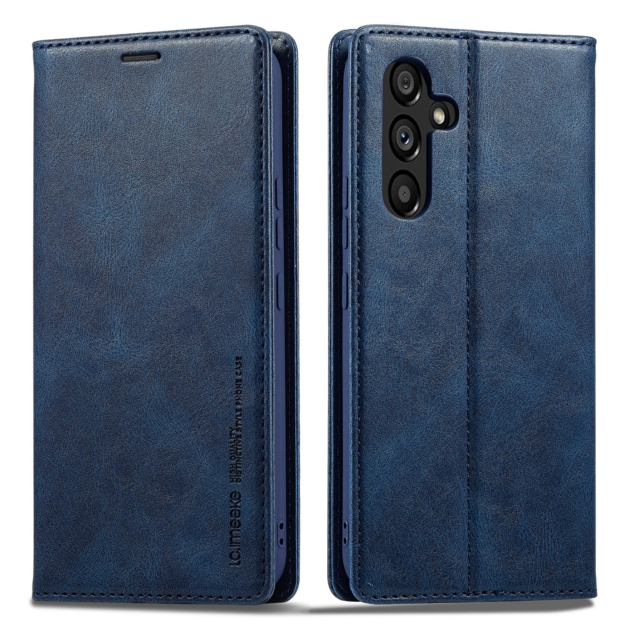 

LC.IMEEKE Для Samsung Galaxy A54 5G Чехол-книжка из ПУ кожи с защитой от царапин, кошелек для телефона с RFID-блокировкой, подставка, магнитная адсорбция, противоударный чехол для телефона Blue