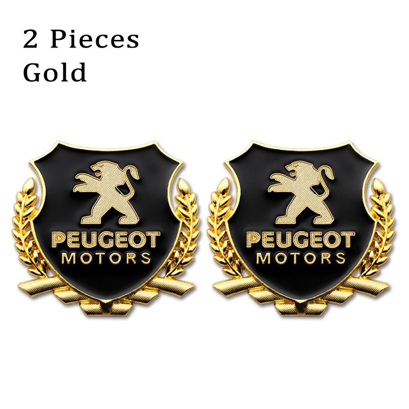 

2026 Hot Car Sticker 2pc 3D Metal Car Emblems Badge Stickers Decoration Decal for Peugeot 3008 208 407 406 4008 206 5008 308 307
