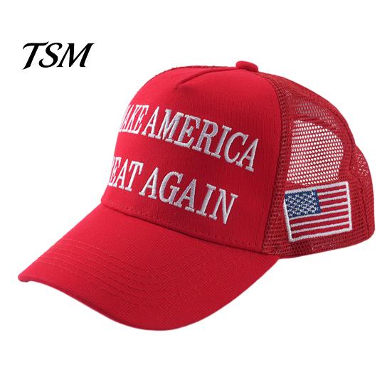 Cotton Polyester Hat Baseball Letter Embroidery Long Brim Hollow Mesh 2024 President Inspirational Cap Election Campaign American Flag Pattern Rallies