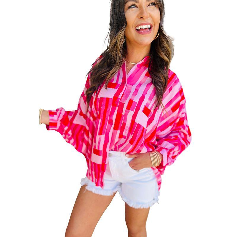 

Early Autumn New Arrival Temperament Commute All-Matching Shirt Women 2025 Fashion Niche Style Color Matching Single-Breasted Long Sleeve Tops Women Pink 2XL code fits (75.00 kg-82.50 kg