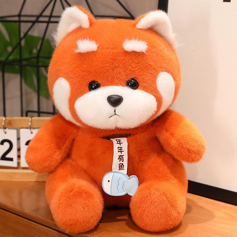 

Милая кукла енота, красная панда, спальная подушка, плюшевая игрушка, кукла, мягкий милый бурый медведь, праздничный подарок для мальчиков и девочек 23CM оранжевый
