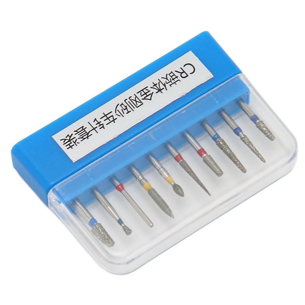 10 Stück Dentalbohrer-Set für Krankenhauskliniken, Edelstahl-Polierbohrer für Hochgeschwindigkeits-Handstück
