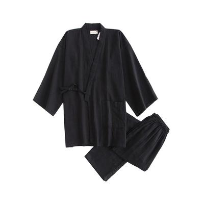 Mitternachtsdiner Langes Vorderteil Geeignet für Ober- und Unterteil [Yifulove] Herren-Pyjamas, Jinbei, Stil, Unifarben, Ärmel, Öffnung, Räume/Gasthöfe/Hotels,