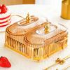 Multi-compartment Transparent Tray Decorative Candy Nut Dish Food Serving Bowl for Living Room Table