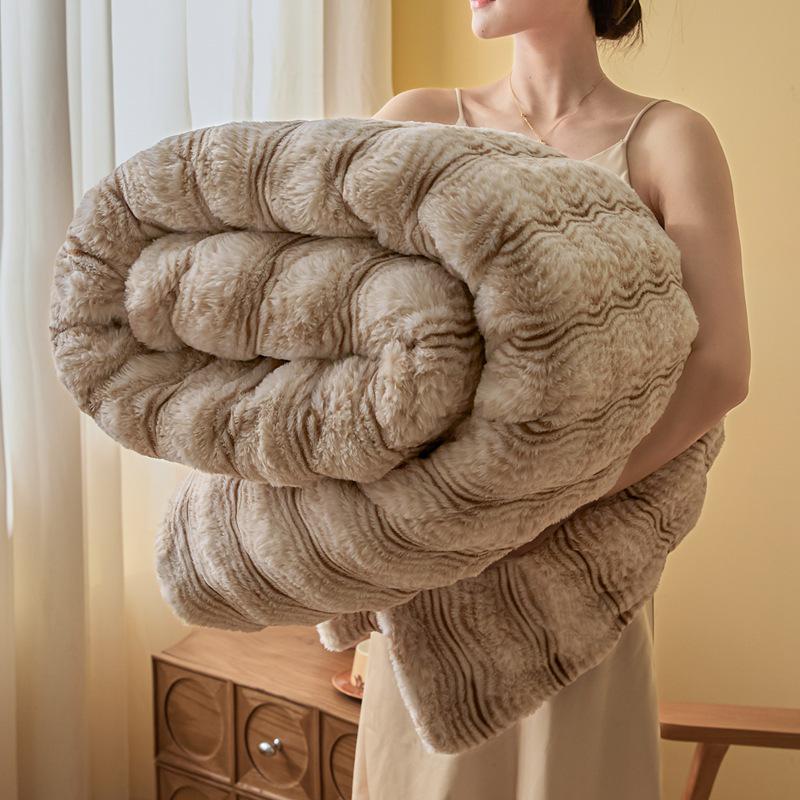 Luxury Winter Shu Cotton Velvet and Lamb Wool Blanket