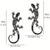 2Pc Iron Gecko Decorative Wall Decoration, Metal Lizard Wall Decoration, Indoor and Outdoor Decoration, Unique Home and Garden Reptile Decoration