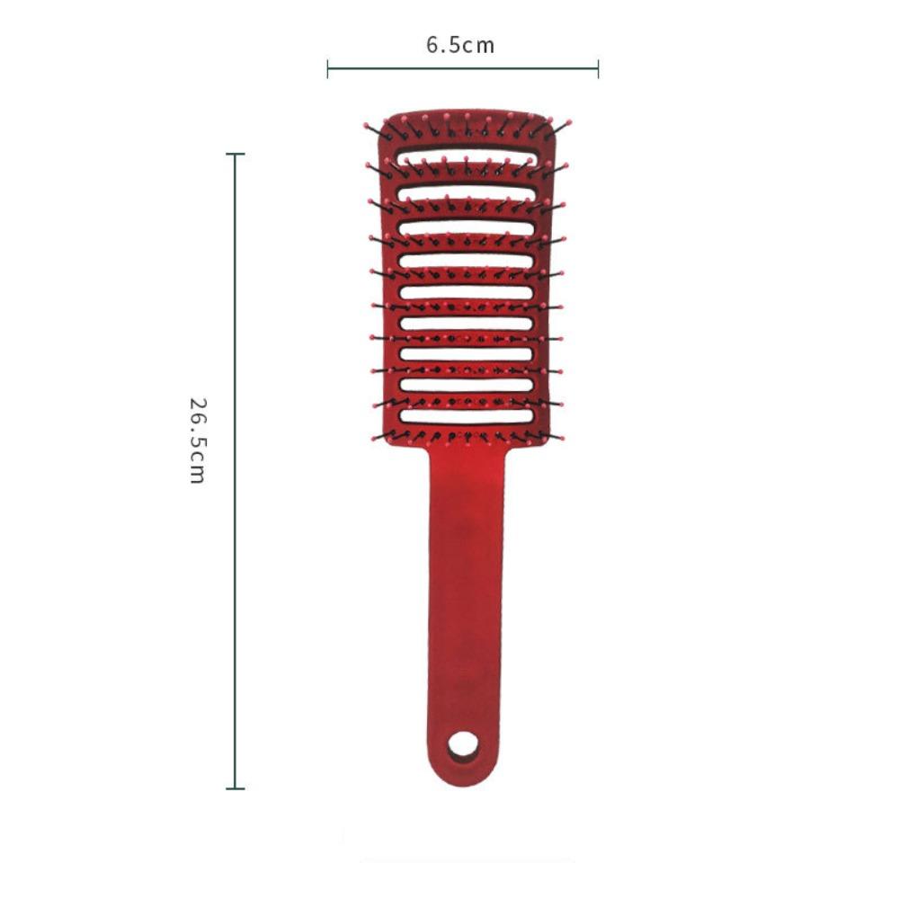 Plastic Scalp Hair Brush Black White Red Purple Curved Massager Brush Anti-static Wide Tooth Hairdressing Styling Tools