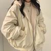Dames Capuchon Omkeerbare Fleece gevoerde Lamswol Katoen Jas Los met Rits Winter Warme Bovenkleding