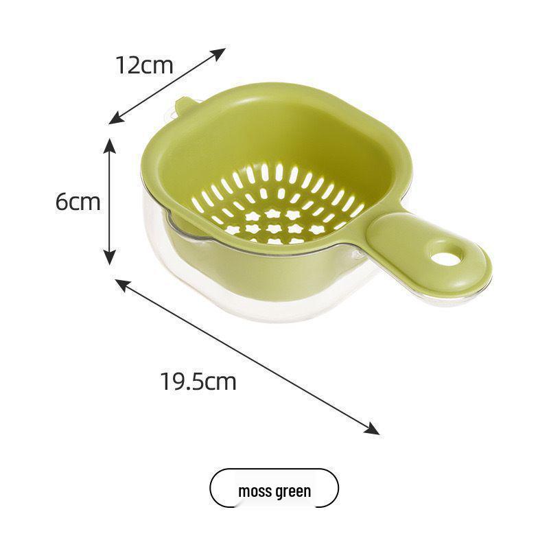 Double Layer Exquisite Fruit Bowl: Cute Handle Thickened Draining Basket for Kitchen & Living Room Use