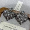 Love Stud Earrings Fashion Heart Earrings Women Exaggerated Personality Light Retro Earrings Design