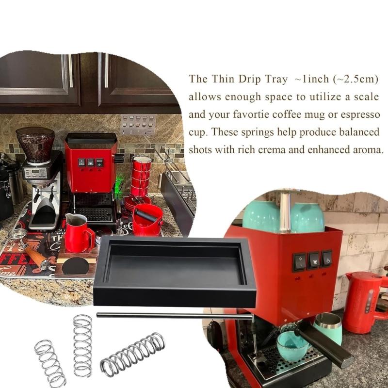 Espresso Machine Parts Kit Thin Drip Tray with Springs And Long Stainless Steel Tube Coffee Maker Replacement Accessory