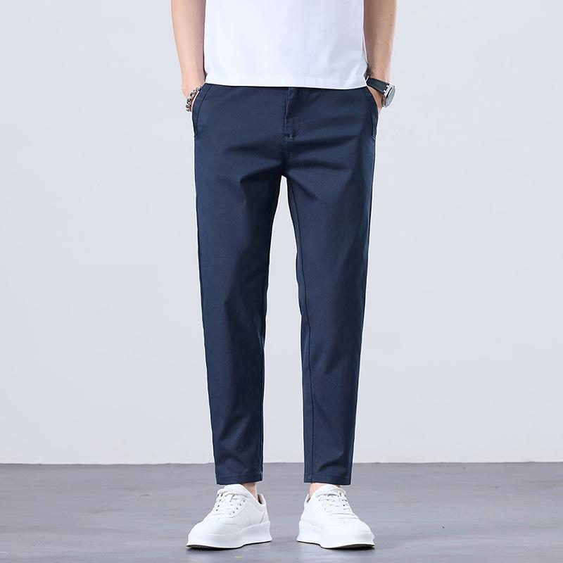 

Весна и Лето Новые Мужские Модные Тонкие Прохладные Спортивные и Повседневные Эластичные Прямые Брюки с Защипами 38