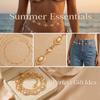 Vintage Gold Color Waist Chain for Women Elegant Hollow Oval Imitation Pearl Link Belly Chain Girl Beach Party Versatile Jewelry