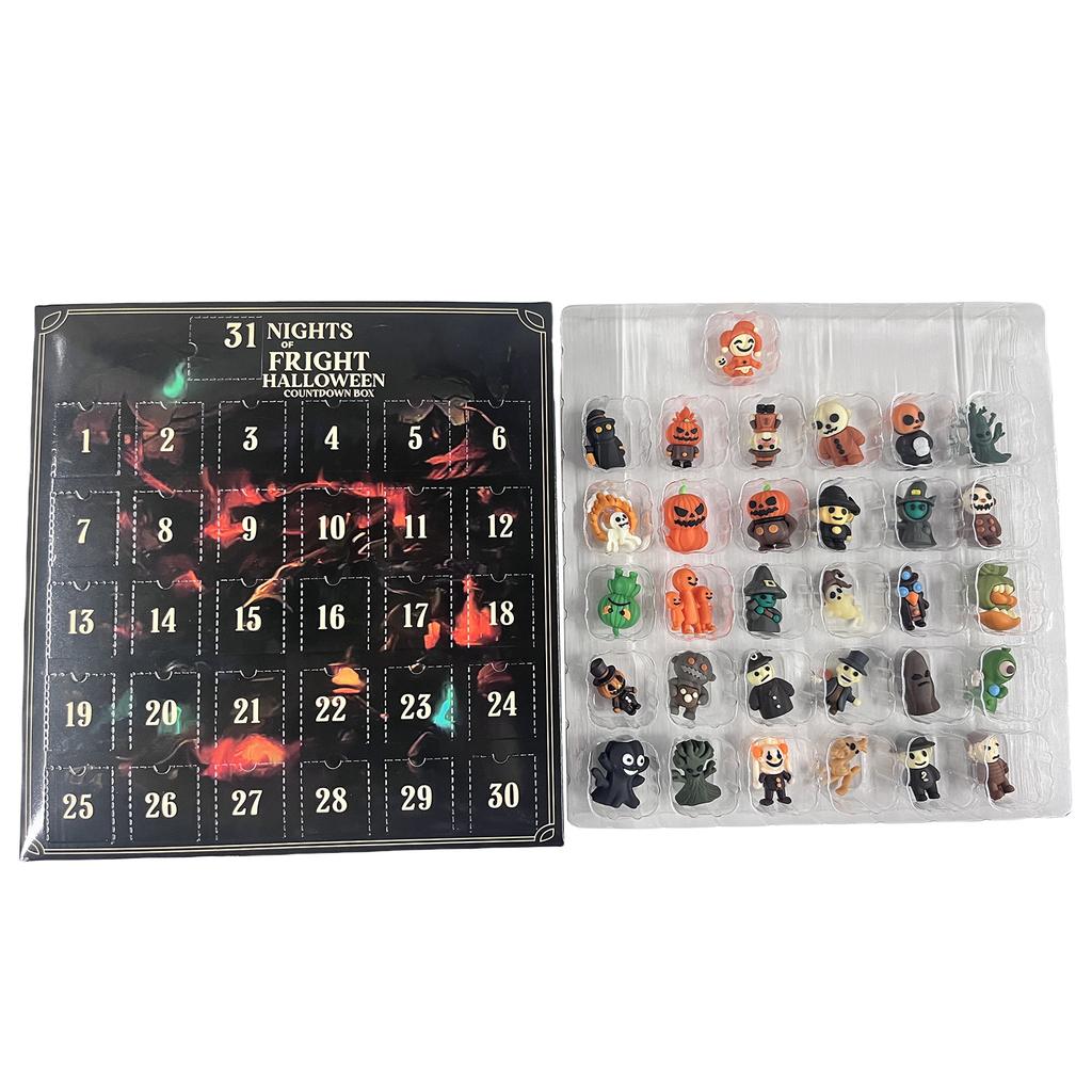 2025 Halloween Adventskalender 7/15/31-Tage Halloween Countdown Kalender mit Sammel-Gruselfiguren Geschenkbox Halloween Geschenk