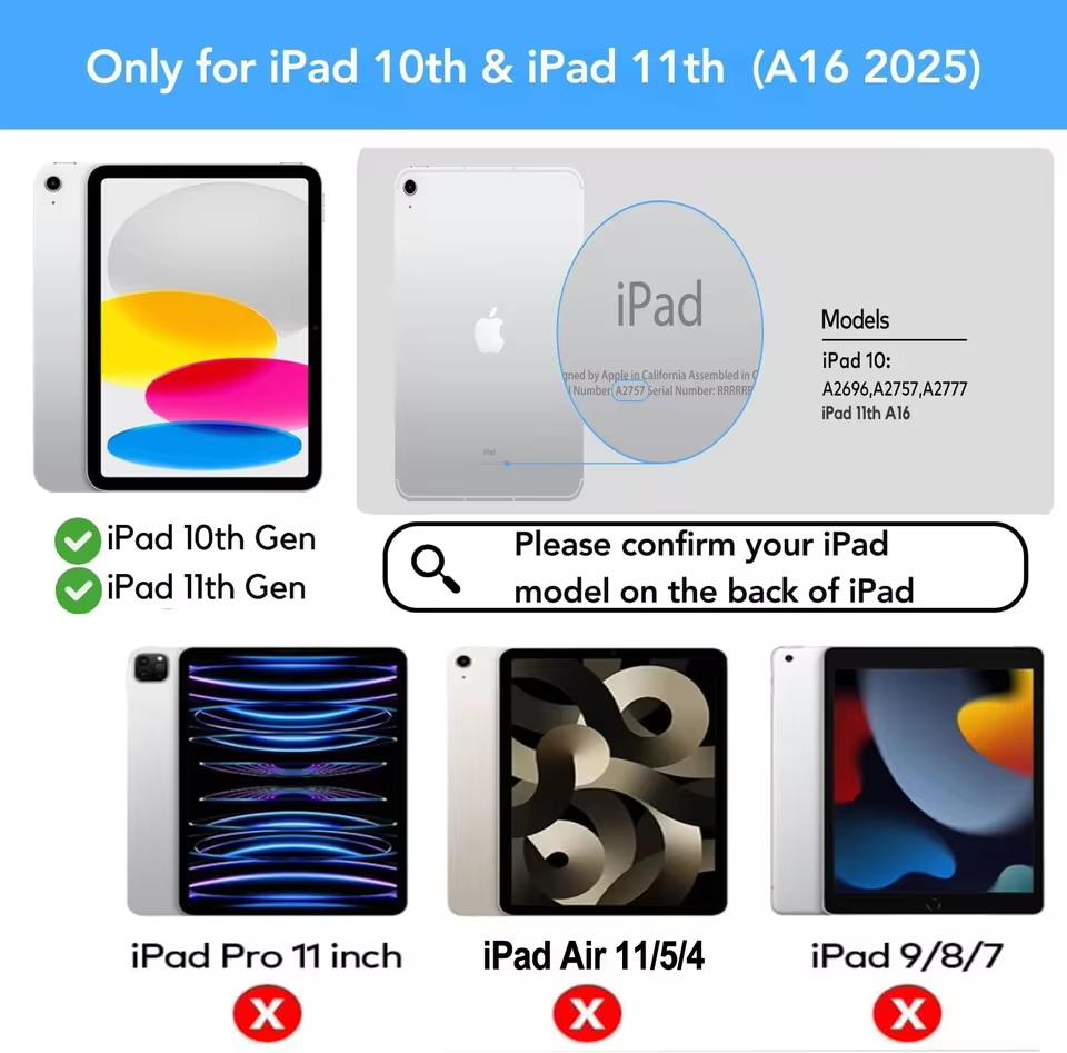 Magic Style Case Keyboard for iPad 11th Generation 11 inch A16 A3354 A3355 for iPad 10th Gen 10.9 A2696 A2757 Cover