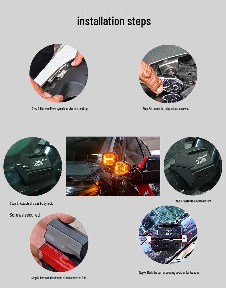 LED Spotlight A-Pillar Bracket Quick Release for 14-19 Dodge Ram