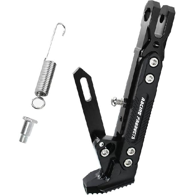 Motorcycle Universal Kickstand Adjustable Modified CNC Aluminum Alloy Adjustable Tripod Holder Kickstand Foot Side Support Stand Motor Scooter