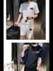 Herr Trendig Våfflad Kortärmad T-shirt och Shorts Sommarset