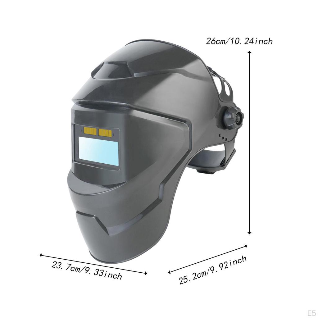 Auto Darkening Welding Helmet Face Cover Equipment Ergonomic Angle Adjustable Large View 180 Degree