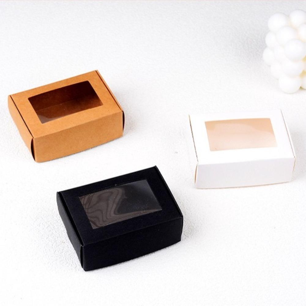10/20Pcs Kraft Paper Candy Cake Boxes Square Handmade Soap Case  Birthday Presents Packaging