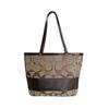 COACH canvas Signature Tote Bag canvas Brown Women 10124 Used