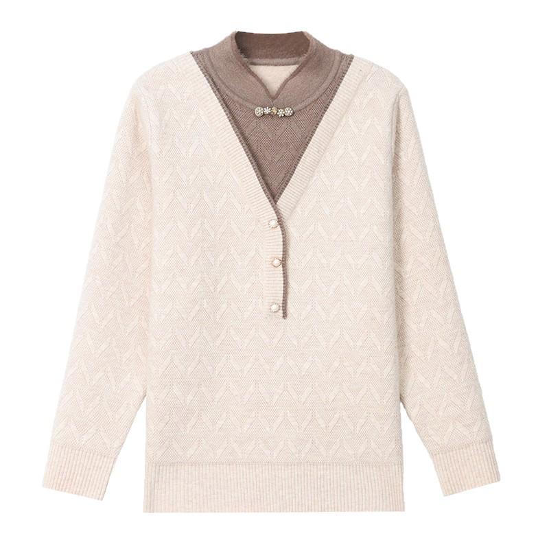 Stylish Winter Sweater for Women: New 2025 Plus-Size Velvet Knitwear for Moms