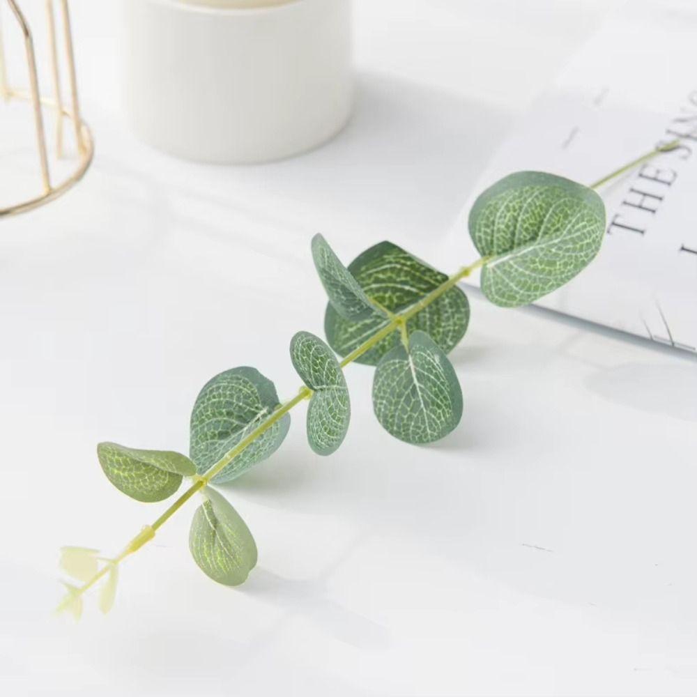 20Pcs Decoration Fake Eucalyptus Plants Bendable Silk Eucalyptus Leaf  Living Room Decoration