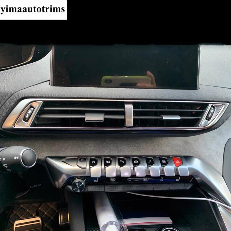 Water Cup Panel / Driver Storage / Glove Box / Head Light / Air AC Cover Trim Accessories For Peugeot 3008 5008 GT 2017 -