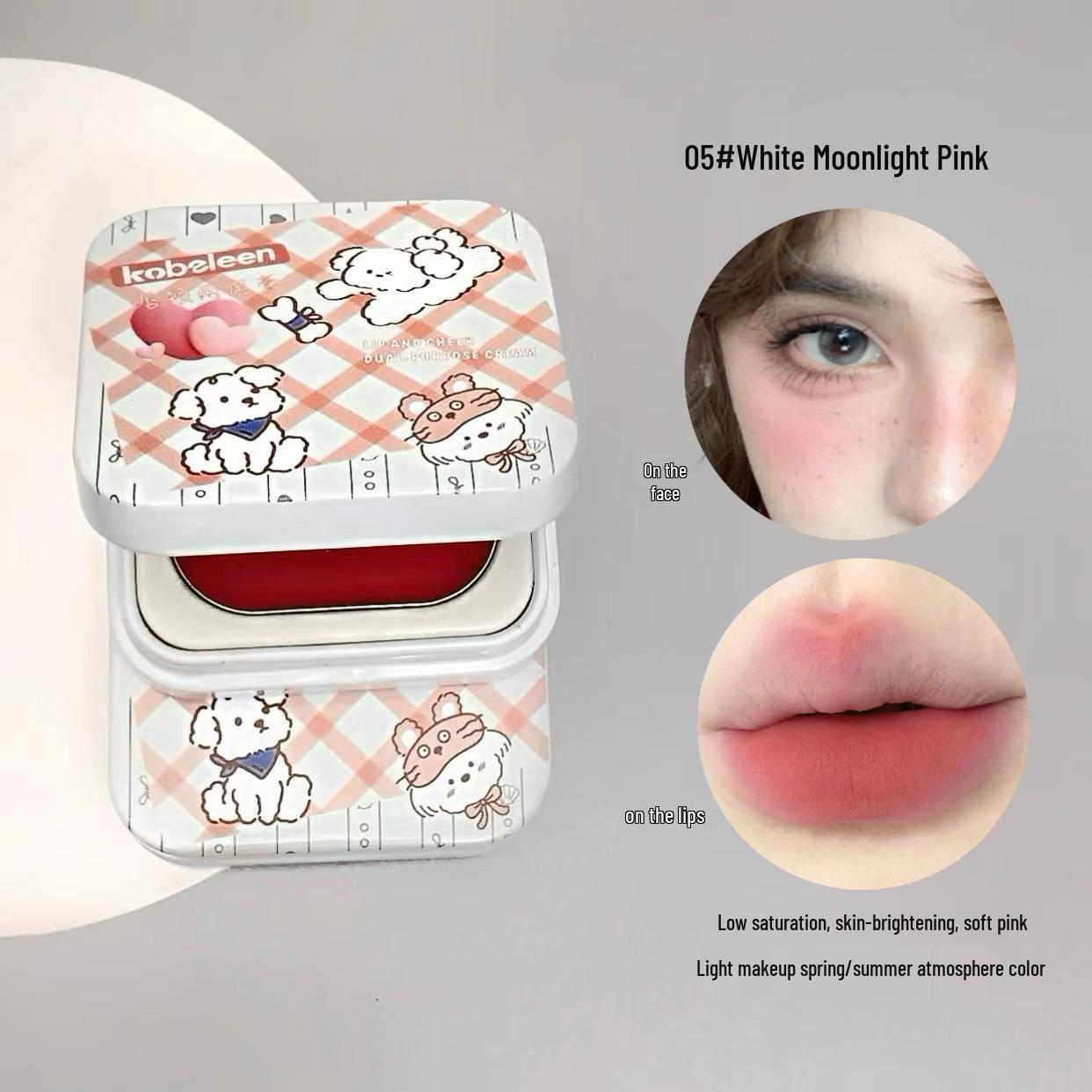 

Крем для губ и щек Kobeleen многоцелевого использования: Корейские матовые румяна для женщин - Мягкий пудровый финиш для весны/лета