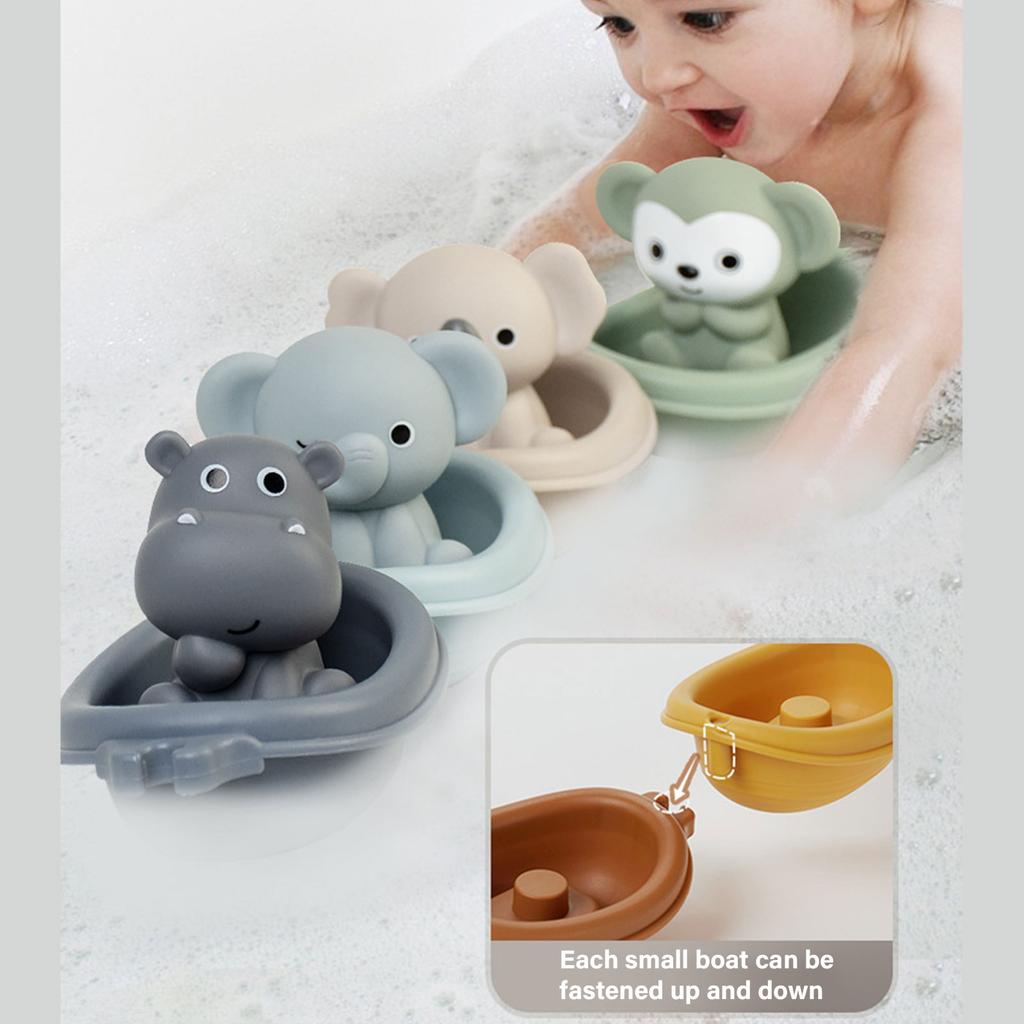 Brinquedo de Banho Multiuso para Bebê Sem Furo Conjunto de Animais Adoráveis Designs para Bebês de 6 a 12 Meses Diversão na Banheira e Piscina