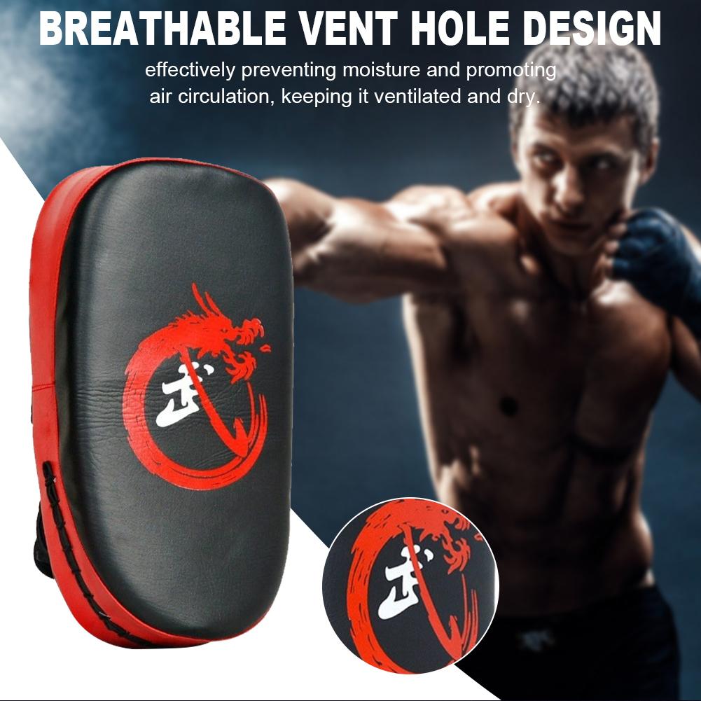 PU Leather Muay Thai Pad Curved Foot Target Pad Kick Target for Muay Thai Taekwondo Martial Arts Training