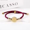 Stainless Steel Multi-Color Adjustable Bracelet with Round Tag for Laser Engraving, 15mm Hole