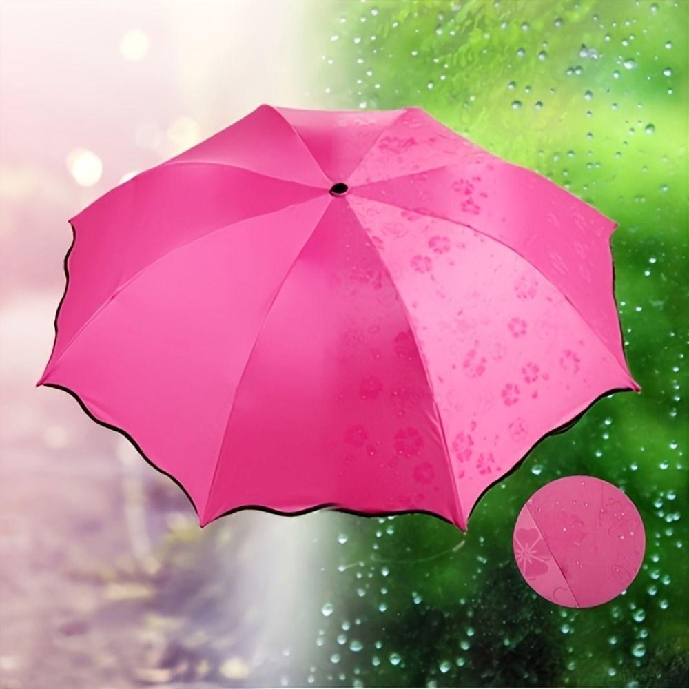 UV Protection Portable Sunshade Bloom In Water Women's Parasol Folding Rain Umbrella  Travel