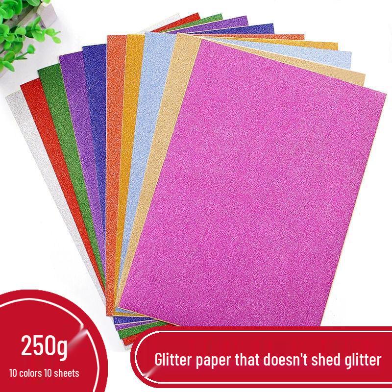 250g Gold Glitter Pearlescent A4 Paper for Handmade Cards – Special Christmas Craft Paper, Sturdy and Shaped