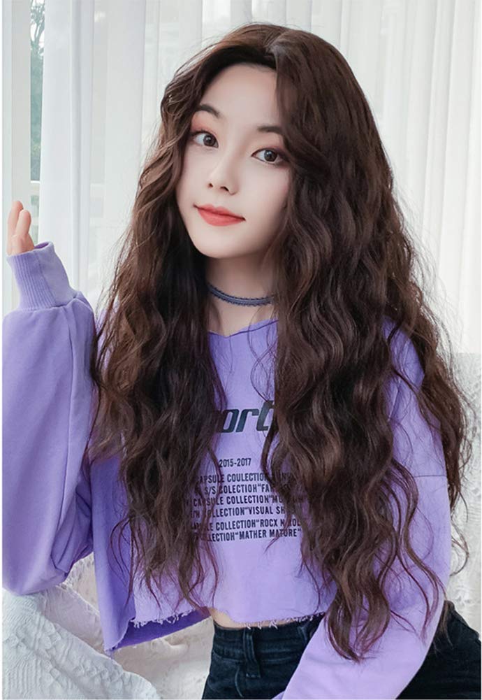 Fluffy Wavy Mega Volume Full Wig, Perfect for Hair Arrangement, Gal Style, Women's Wig, Long Curly Lolita Wig (Black)