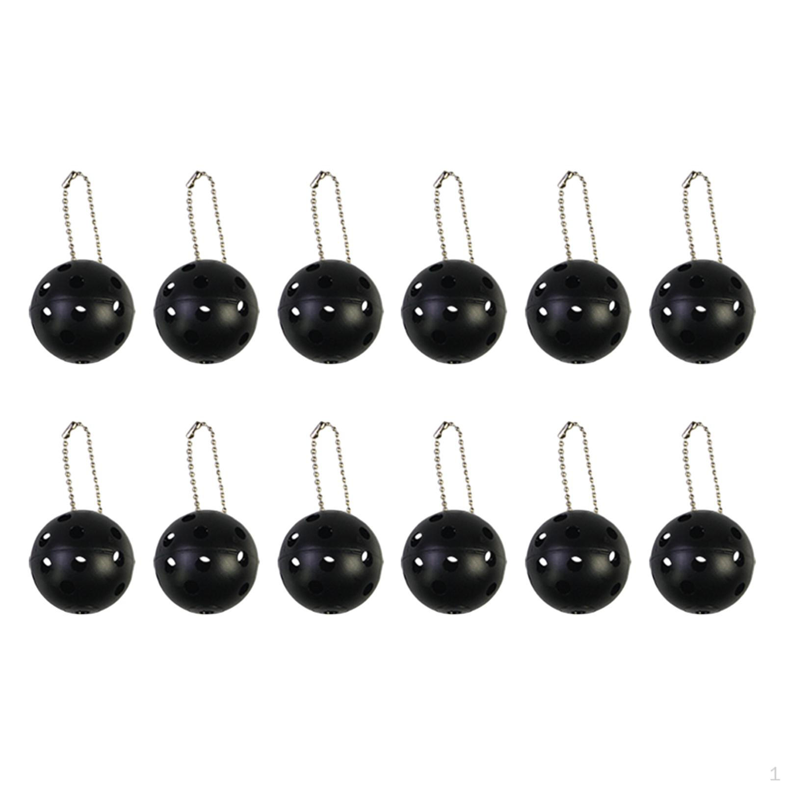 

12 шт., брелок для ключей Pickleball, сумка, подвеска, портативные подвески, орнамент, металлический брелок для ключей Black