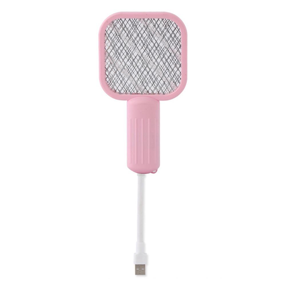 

УФ Лампа USB Мухобойка Мини Электрическая Ловушка для Насекомых Физическая Ловушка для Комаров Ракетка Кемпинг розовый