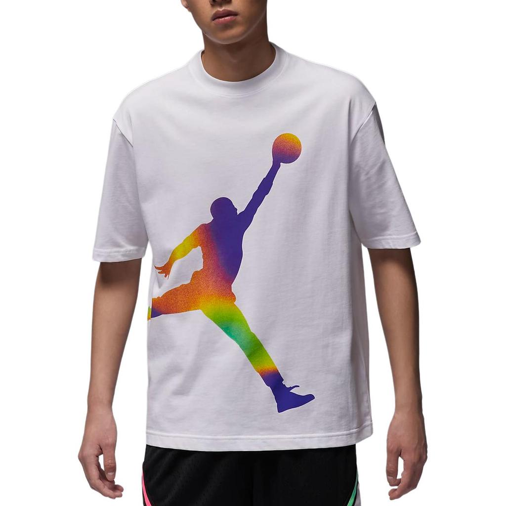 Jordan AS M J SS Tee Dongdan Gcel Colorful Character Pattern Pullover Round Neck Short Sleeve T-Shirt Men Tops White HF6593100