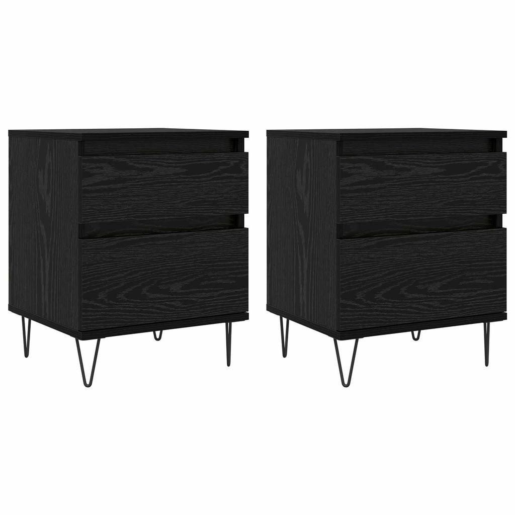 Bedside Cabinet Black Oak Effect 40 x 35 x 50 cm Particleboard