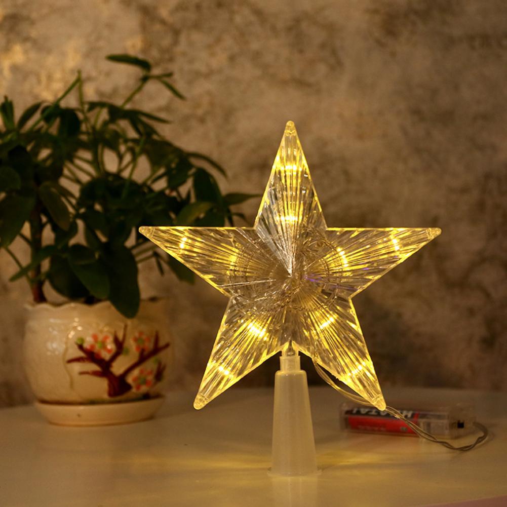 Christmas Tree Top Star LED Light Decoration Christmas Pendant Home Night Light Decor Xmas Gift Navidad 2023