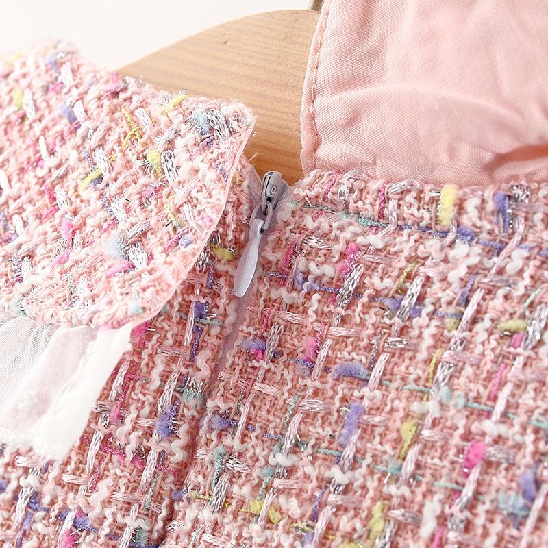 Girls' Korean Dress with Small Fragrance, New Long-sleeved Children's Skirt for Young Girls In Autumn.