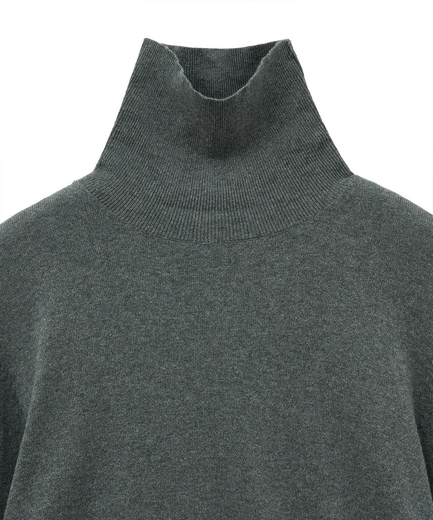 NOIRER Cashmere Cotton Turtleneck (Gray)