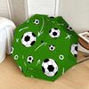Soccer Ball Pattern Automatic Opening/Closing Umbrella - Portable Tri-Fold Design with 8-Bone Iron Frame - Outdoor Rain Gear for Fans, Trave