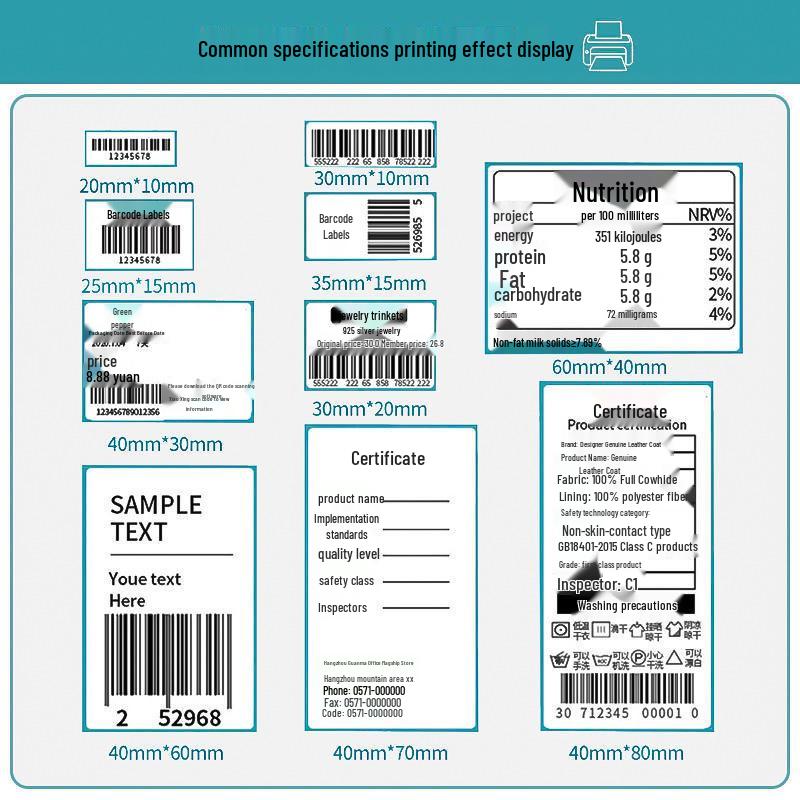 Durable Self-Adhesive Thermal Label Paper for Electronic Scales - Barcode Stickers (Sizes: 80x60, 50x40, 30)